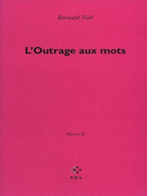 cover image of L'Outrage aux mots
